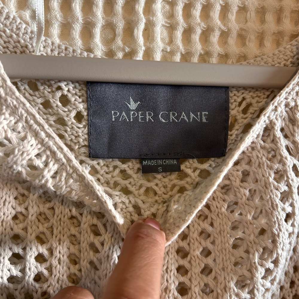 Paper Crane Cream Knit dress/ cover up - Picture 2 of 6